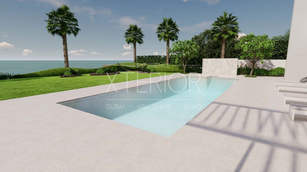 Jumeira Bay - DISAPPEARING POOL - Exterior Landscape Experience