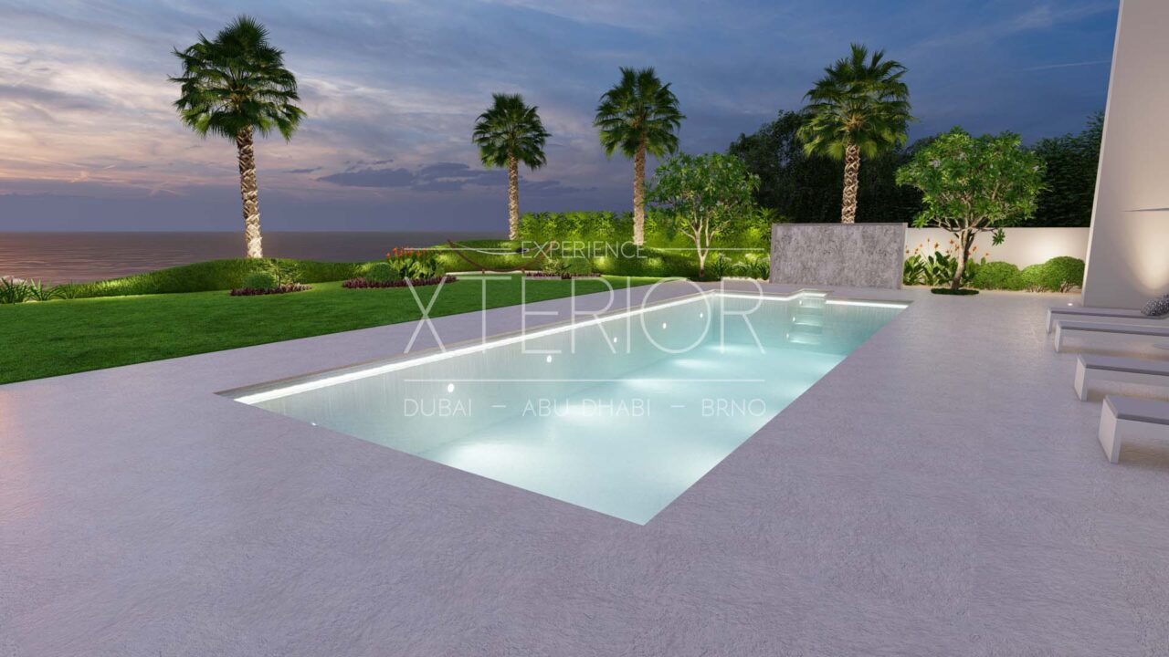 Jumeira Bay - DISAPPEARING POOL - Exterior Landscape Experience